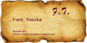 Font Toszka névjegykártya